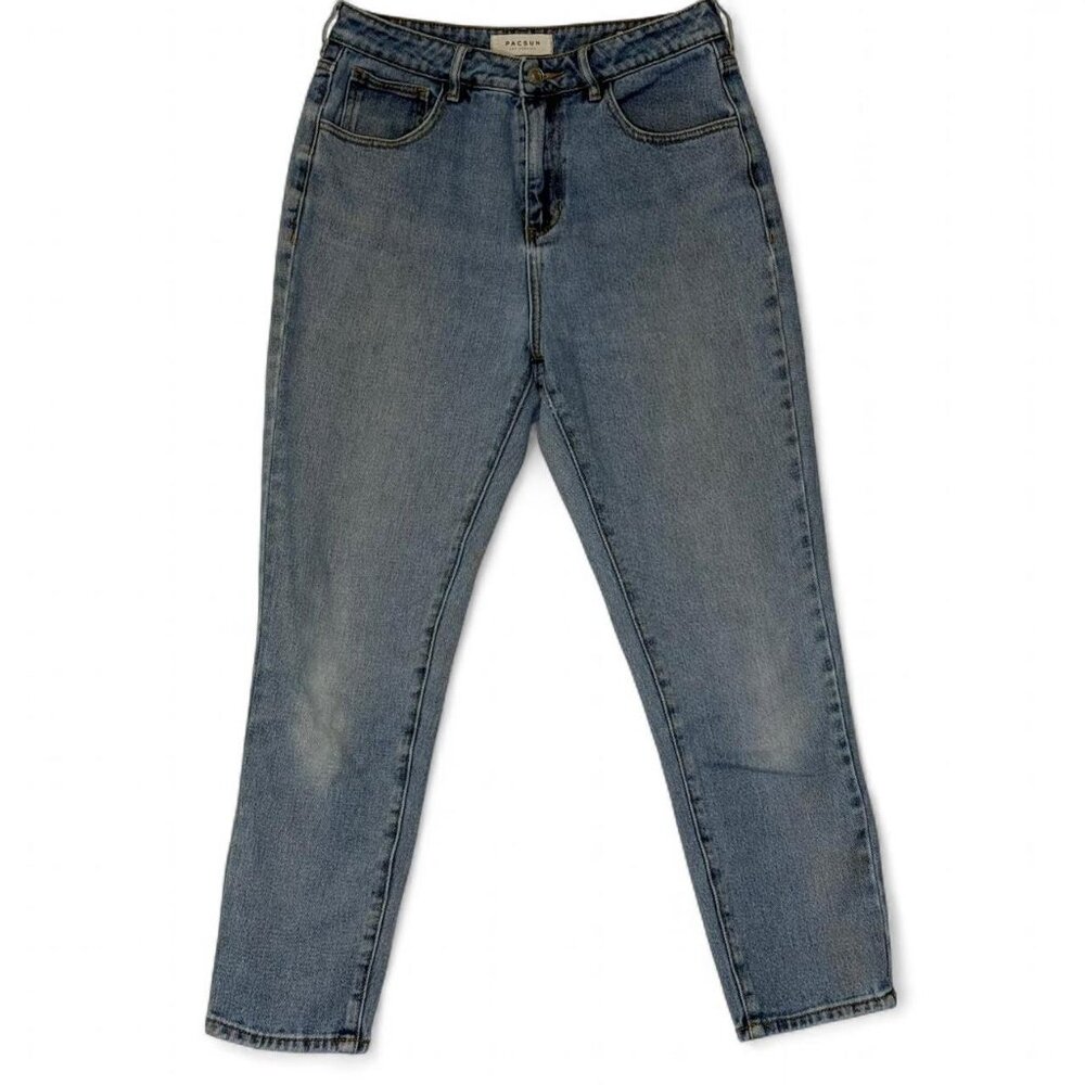 Pacsun Mom Jeans Women’s Size 27 High Rise Tapered Leg Light Wash Denim